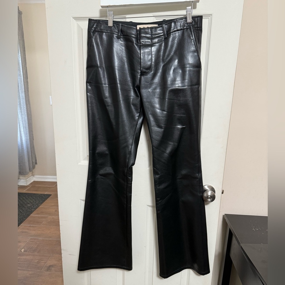 Marni pho- leather dress pants with wide bottoms
